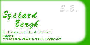 szilard bergh business card